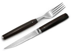 Besteck-Set WAKISASHI, Damastmesser Mit Gabel -EisenKunst Verkäufe besteck set wakisashi damastmesser mit gabel 1