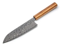 Damastmesser Santoku 170 SG2, 63 Lagen, Olive -EisenKunst Verkäufe damastmesser santolku 170 sg2 63 lagen olive 1