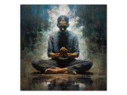 Wandbild Zazen #4, Japanische Meditation, Farbig, 1:1 -EisenKunst Verkäufe wandbild zazen 4 japanische meditation farbig 1 1 17 1